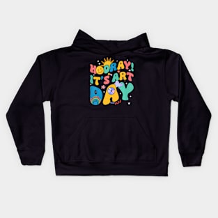 Hooray It's  Day Art Teacher  Cute Student Teacher Kids Hoodie